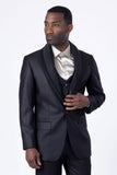 Barabas Mens' Wholesale Solid Color Shawl Lapel Suit Vest Set 4TU02 Black