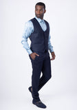 Barabas Mens' Wholesale Solid Color Shawl Lapel Suit Vest Set 4TU02 Navy