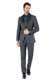 BARABAS Men's Wholesale Solid Color Shawl Lapel Suit Vest Set 4TU04 Green