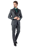 BARABAS Men's Wholesale Solid Color Shawl Lapel Suit Vest Set 4TU04 Green