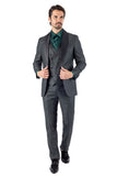 BARABAS Men's Wholesale Solid Color Shawl Lapel Suit Vest Set 4TU04 Green