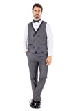 BARABAS Men's Wholesale Solid Color Shawl Lapel Suit Vest Set 4TU04 Grey