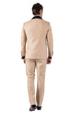 BARABAS Men's Wholesale Solid Color Shawl Lapel Suit Vest Set 4TU04 Tan