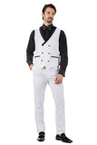 BARABAS Men's Wholesale Solid Color Shawl Lapel Suit Vest Set 4TU04 White