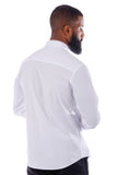 Barabas Wholesale Men's Symmetrical Rhinestone Long Sleeve Shirt 4TXR07 White