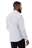 Barabas Wholesale Men's Solid Color Tuxedo Button Down Long Sleeve Shirt 4txs01 White