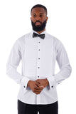 Barabas Wholesale Men's Solid Color Tuxedo Button Down Long Sleeve Shirt 4txs01 White