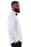 Barabas Wholesale Men's Solid Color Tuxedo Button Down Long Sleeve Shirt 4txs01 White