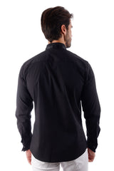 Barabas Wholesale Men's Tuxedo Wing Collar French Cuffs Long Sleeve Shirt 4txs02 Black