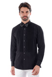 Barabas Wholesale Men's Tuxedo Wing Collar French Cuffs Long Sleeve Shirt 4txs02 Black