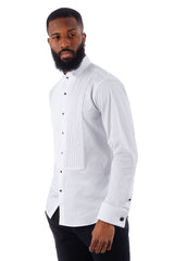 Barabas Wholesale Men's Tuxedo Wing Collar French Cuffs Long Sleeve Shirt 4txs02 White