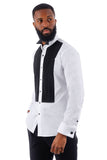 Barabas Wholesale Men's Tuxedo Wing Collar French Cuffs Long Sleeve Shirt 4txs02 Black White