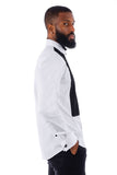 Barabas Wholesale Men's Tuxedo Wing Collar French Cuffs Long Sleeve Shirt 4txs02 Black White