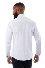 Barabas Wholesale Men's Tuxedo Wing Collar French Cuffs Long Sleeve Shirt 4txs02 White