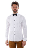 Barabas Wholesale Men's Tuxedo Wing Collar Button Down Long Sleeve Shirt 4txs03 White