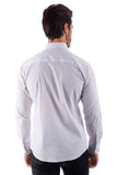 Barabas Men's Wholesale Wave Pattern Button Down Long Sleeve Shirt 4TXR14 White