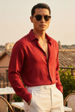 Barabas Wholesale Men's Textured Stretch Button Down Long Sleeve Shirt 4B34 Red