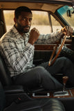 Barabas Wholesale Men's Plaid Checkered Button Down Long Sleeve Shirts 4B49 White Black