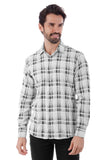 Barabas Wholesale Men's Plaid Checkered Button Down Long Sleeve Shirts 4B49 White Black