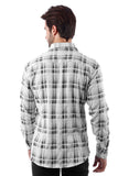 Barabas Wholesale Men's Plaid Checkered Button Down Long Sleeve Shirts 4B49 White Black