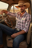 Barabas Wholesale Men's Plaid Checkered Button Down Long Sleeve Shirts 4B49 Pink Black