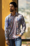 Barabas Wholesale Men's Paisley Pattern Button Down Long Sleeve Shirts 4B53 Purple 