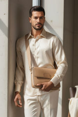 Barabas Wholesale Men's Symmetrical Circular Pattern Long Sleeve Shirts 4B56 Gold