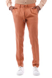 Barabas Men's Adjustable Waistband Drawstring Linen Pants 4CP30 Taupe