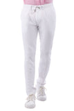 Barabas Men's Adjustable Waistband Drawstring Linen Pants 4CP30 White