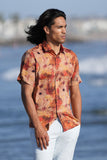 Barabas Wholesale Men's Colorful Floral Button Down Short Sleeve Shirts 4sst21 Rust