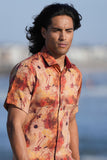 Barabas Wholesale Men's Colorful Floral Button Down Short Sleeve Shirts 4sst21 Rust