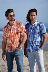 Barabas Wholesale Men's Stretch Geometric Button Down Short Sleeve Shirts 4SST22