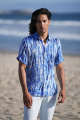 Barabas Wholesale Men's Stretch Geometric Button Down Short Sleeve Shirts 4SST22