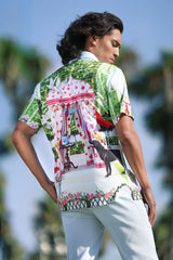 Barabas Wholesale Men's Floral Animal Button Down Short Sleeve Shirts 4sst31 Multi