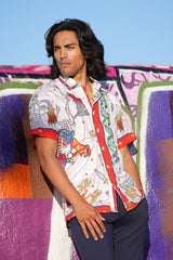 Barabas Wholesale Men's Animal Geometric Button Down Short Sleeve Shirts 4sst32 Multi