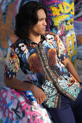 Barabas Wholesale Men's Comic Science Fiction Printed Short Sleeve Shirts 4sst36