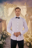 Barabas Wholesale Men's Solid Color Tuxedo Button Down Long Sleeve Shirt 4txs01 White