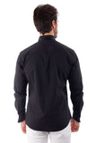 Barabas Wholesale Men's Solid Color Tuxedo Button Down Long Sleeve Shirt 4txs01 Black