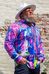 Barabas Wholesale Men's Rhinestone Medusa Floral Printed Baroque Shirt 2SPR222