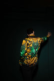 Barabas Wholesale Men's Rhinestone Scorpion Long Sleeve Shirts 3SPR432 Green