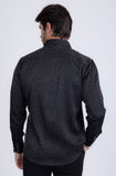 Barabas Wholesale Men's Rhinestones Textured Long Sleeve Shirts 5B12 Black Silver