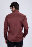 Barabas Wholesale Men's Rhinestones Textured Long Sleeve Shirts 5B12 Wine Silver