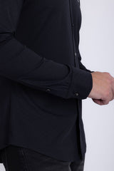 Barabas Men's Patterned Stretch Button Down Long Sleeve Shirts 5B20 Black