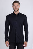Barabas Wholesale Men's Patterned Stretch Button Down Long Sleeve Shirts 5B20 Black