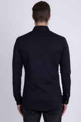 Barabas Men's Patterned Stretch Button Down Long Sleeve Shirts 5B20 Black