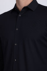 Barabas Wholesale Men's Patterned Stretch Button Down Long Sleeve Shirts 5B20 Black