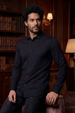 Barabas Wholesale Men's Patterned Stretch Button Down Long Sleeve Shirts 5B20 Black