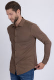 Barabas Wholesale Men's Patterned Stretch Button Down Long Sleeve Shirts 5B20 Coffee
