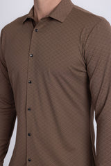 Barabas Wholesale Men's Patterned Stretch Button Down Long Sleeve Shirts 5B20 Coffee