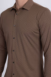 Barabas Wholesale Men's Patterned Stretch Button Down Long Sleeve Shirts 5B20 Coffee
